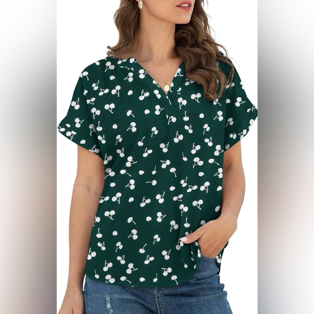 LILBETTER Casual Short Sleeve Chiffon Top, Women’s XL